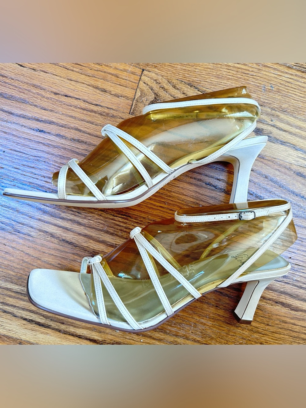 Just Libby Buff Strappy Mid-Heel Sandals NWT